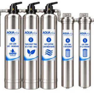 Hệ Thống Lọc Tổng 5 Cấp Cao Cấp: 3 Cột inox 304 + Lọc Tinh + UF PVDF
